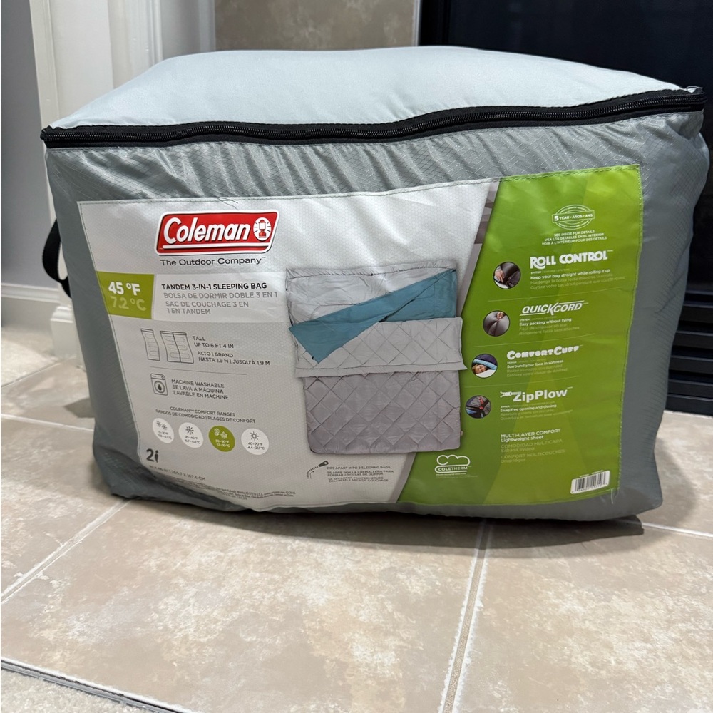 LIKE NEW! Coleman Tandem 3-in-1 Sleeping Bag